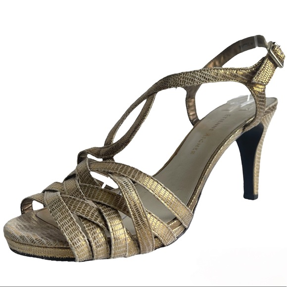 ETIENNE AIGNER Gold Strappy Heels - Picture 11 of 11